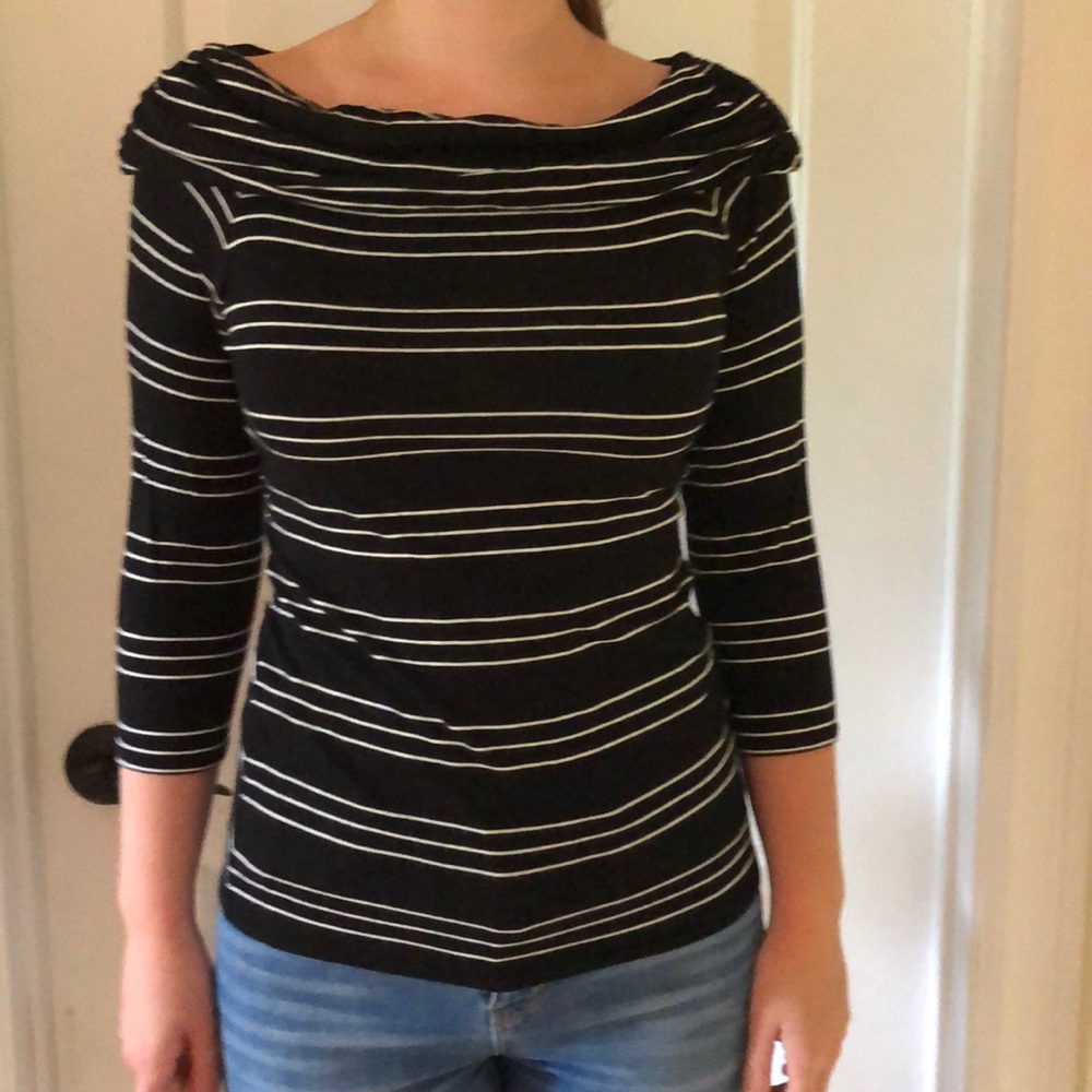 Max studio striped black and white shirt